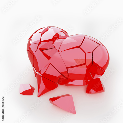 Illustration: red broken heart red broken heart