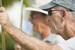 Two seniors playing a game