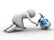 Planet repair on white background. Isolated 3D image Planet repair on white background. Isolated 3D image