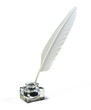 Feather and ink bottle - 3d render