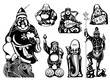 Japanese seven Lucky Gods isolated