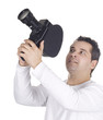 Cameraman isolated on white background Cameraman isolated on white background