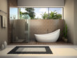 Modern interior of the bathroom Modern interior of the bathroom