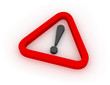 Warning Red Triangular Sign 3D
