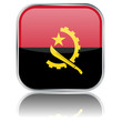 Angola Flag Square Button (Angolan Africa Vector Reflection)