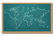 World Map on Chalkboard World Map on Chalkboard