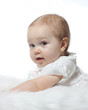 Innocent caucasian baby in high key Innocent caucasian baby in high key