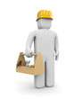 Worker with toolbox