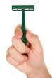 Hand holds the machine tool for shaving