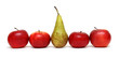 different - pear between green apples different - pear between green apples