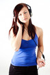 casual girl with big headphones