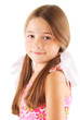 Little girl with bows on white background Little girl with bows on white background
