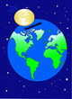 Vektor: Earth piggy bank with dollar coin Earth piggy bank with dollar coin