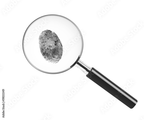 Photo: Examining fingerprints Examining fingerprints