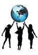 Illustration: Girles and globe Girles and globe