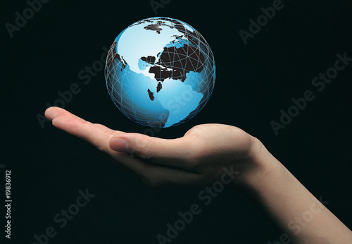 Illustration: Hand and globe Hand and globe