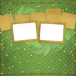 Grunge papers design in scrapbooking style with frame