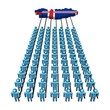 teamwork people pulling Iceland map flag illustration