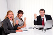 Successful team at a meeting in the office