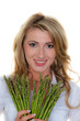 Foto: Woman with green asparagus Woman with green asparagus