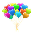 Photo en ligne au meilleur prix Bunch of colorful  cartoon heart balloons