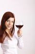 young woman with a wineglass