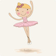 Small ballet dancer. Vector illustration.