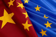 Flags of European Union and China