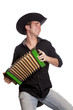 Male with accordion and hat