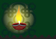 Illustration of a pot lamp in radiant green light