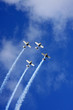 four airplanes fly in the sky, cloudscape four airplanes fly in the sky, cloudscape