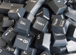 Stack of black computer keyboard keys