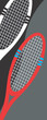Two rackets one in white and the other in red