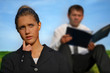 Business people working outdoor