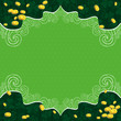green background with shamrock and   golden coins