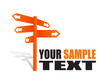 isolated orange signpost isolated orange signpost