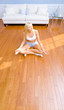 Young Woman Sitting on Wood Floor Meditating