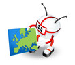 Illustration: 3d man with map 3d man with map