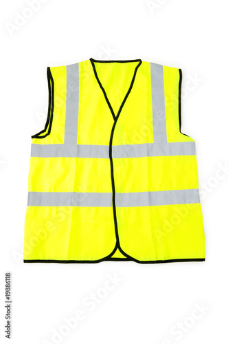 Foto: Yellow vest isolated on the white background Yellow vest isolated on the white background