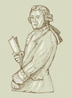 17th century gentleman or aristocrat wearing wig