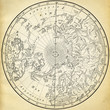 Ancient map (1746) of the northern hemisphere