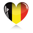 Vector heart with Belgium flag texture isolated on a white.