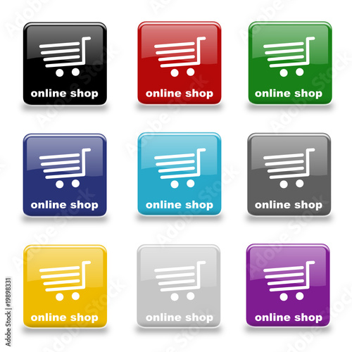 Vektor: Buttonset Onlineshop bunt Buttonset Onlineshop bunt