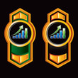 bar graph vertical orange arrows