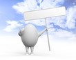 Egg Character Holidng a Sign Egg Character Holidng a Sign