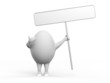 Egg Character Holidng a Sign Egg Character Holidng a Sign