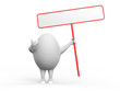 Egg Character Holidng a Sign Egg Character Holidng a Sign