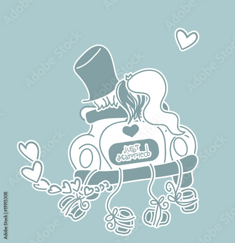 Vektor: wedding icon - just married wedding icon - just married