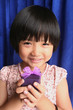 Girl holding present