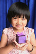 Girl holding present